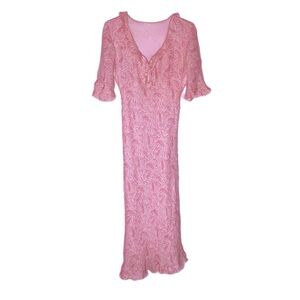 Vintage floral Pink Patterned Maxi Dress